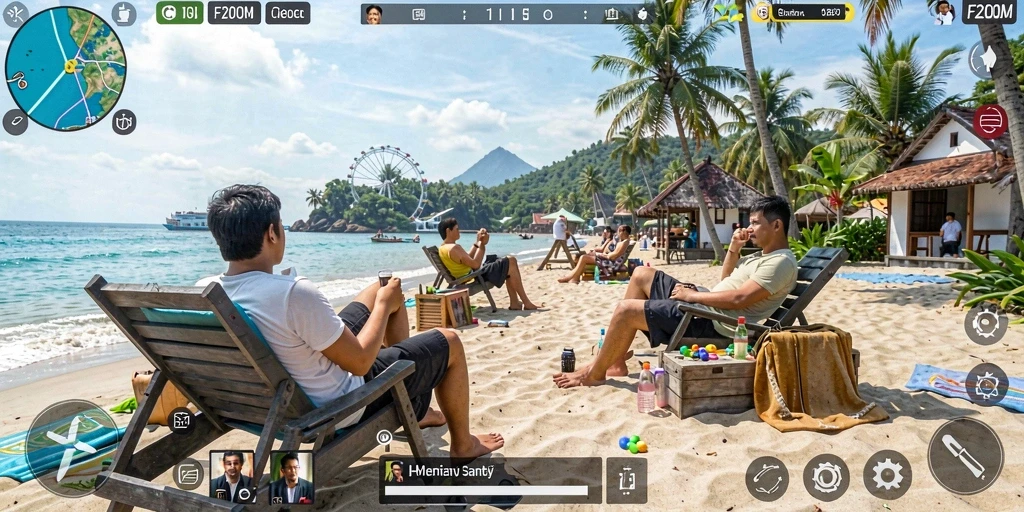 Screenshot F200M menampilkan gameplay yang ceria dan penuh tantangan.