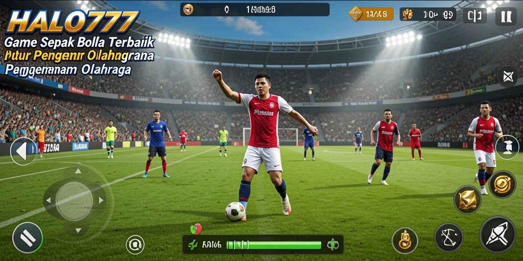 Gameplay intens di lapangan sepak bola yang memukau.