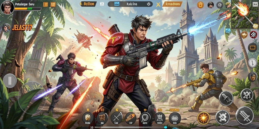 Tampilan gameplay seru JELAS777 dengan aksi memukau.