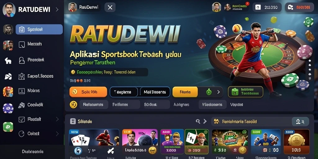 Screenshot utama menampilkan antarmuka taruhan Sportsbook RATUDEWI yang intuitif.